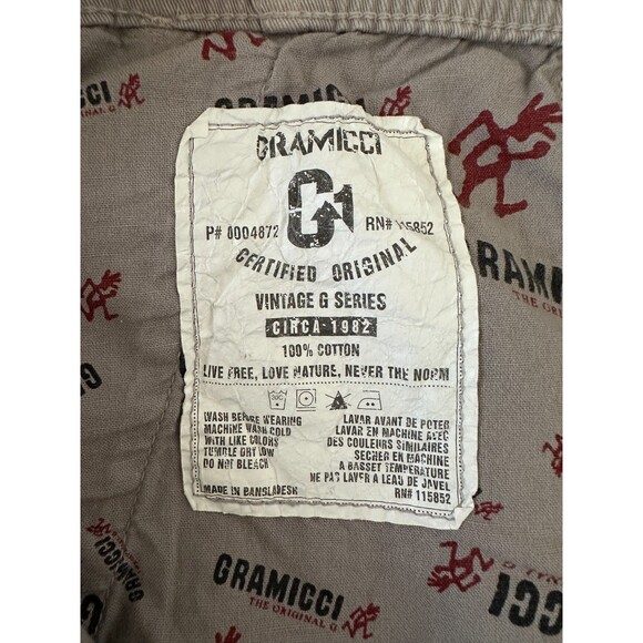 Gramicci Cargo Short Beige Hiking Cotton Pockets Vtg G Series Men's Size Large - Picture 9 of 9